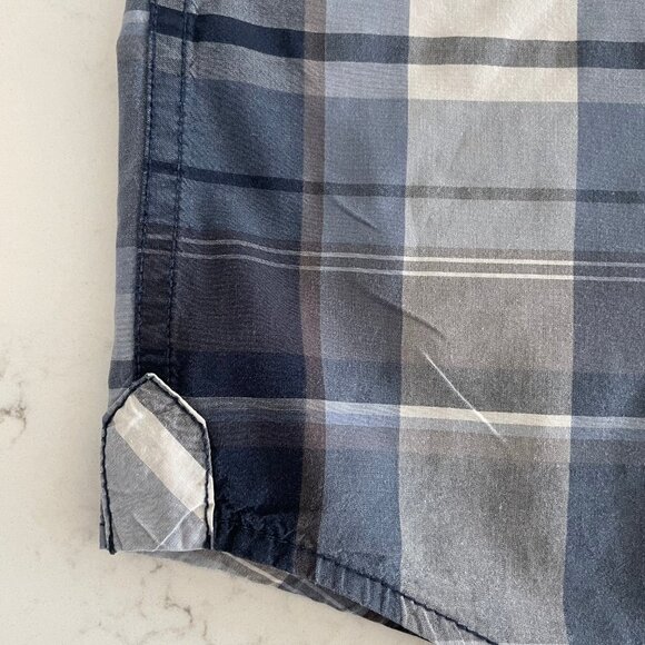 The North Face Casual LS Button Down Plaid 100% Cotton Shirt Blues + White Sz L - Picture 7 of 13